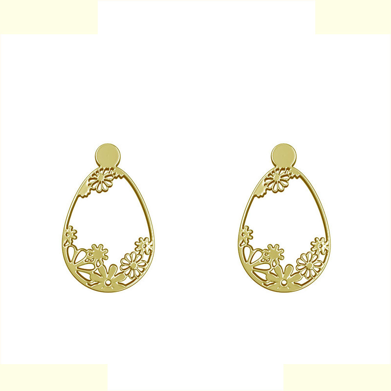 گوشواره طلا 18 عیار زنانه مدوپد مدل برگ کد GA1-13006