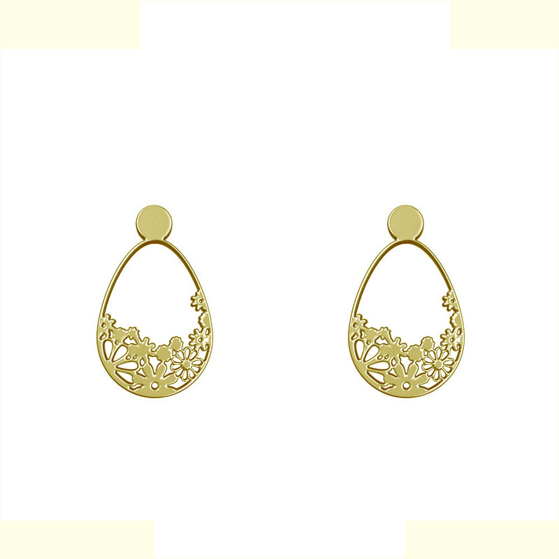 گوشواره طلا 18 عیار زنانه مدوپد مدل گل کد GA1-13007