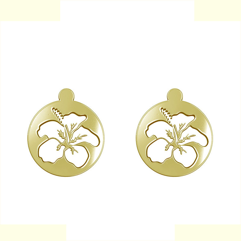 گوشواره طلا 18 عیار زنانه مدوپد مدل گل کد GA1-13025