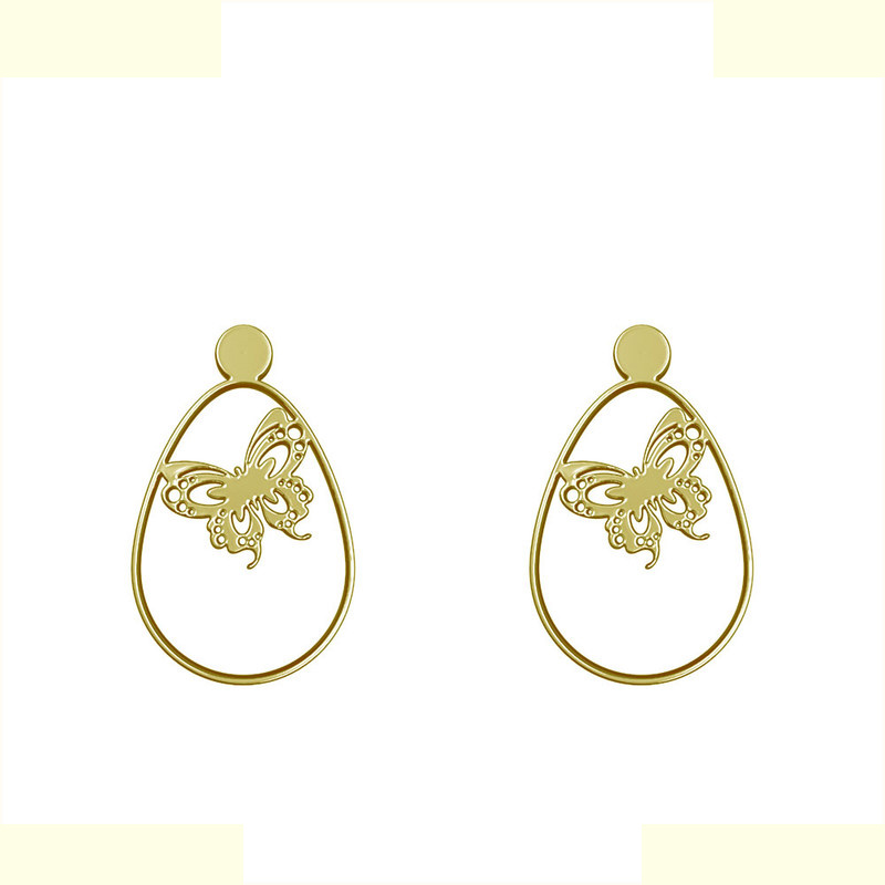 گوشواره طلا 18 عیار زنانه مدوپد مدل پروانه کد GA1-13027