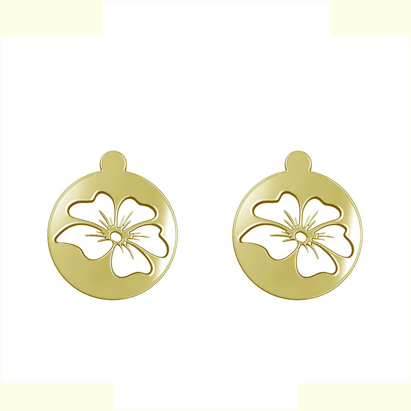 گوشواره طلا 18 عیار زنانه مدوپد مدل گل کد GA1-13036