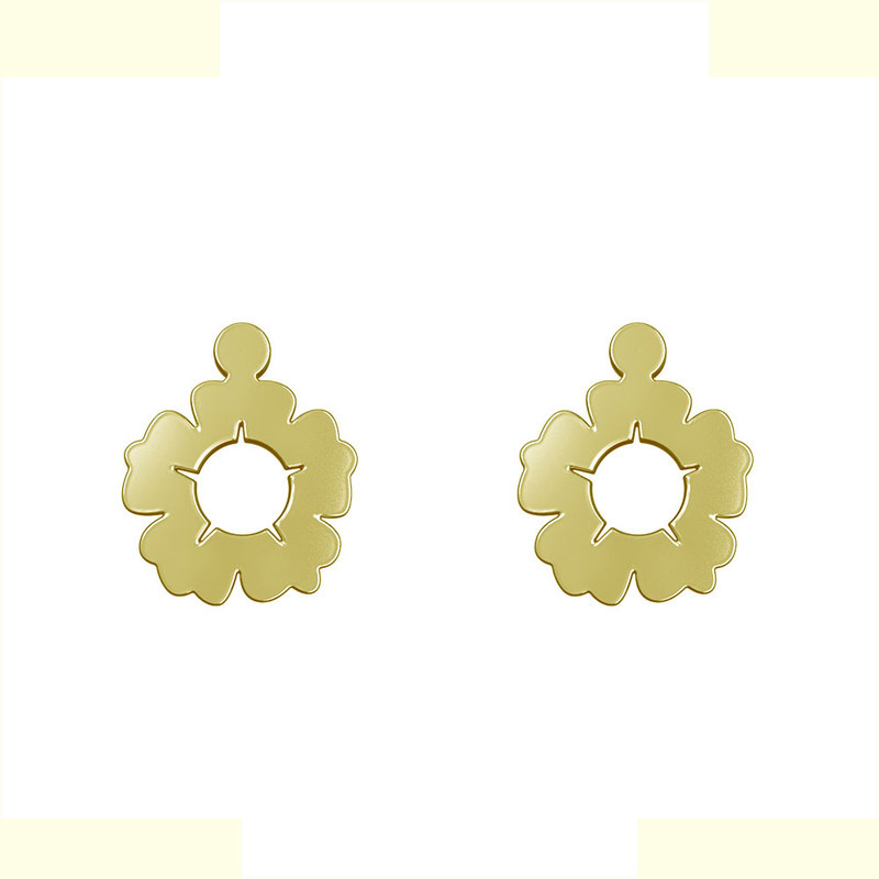 گوشواره طلا 18 عیار زنانه مدوپد مدل گل کد GA1-13045