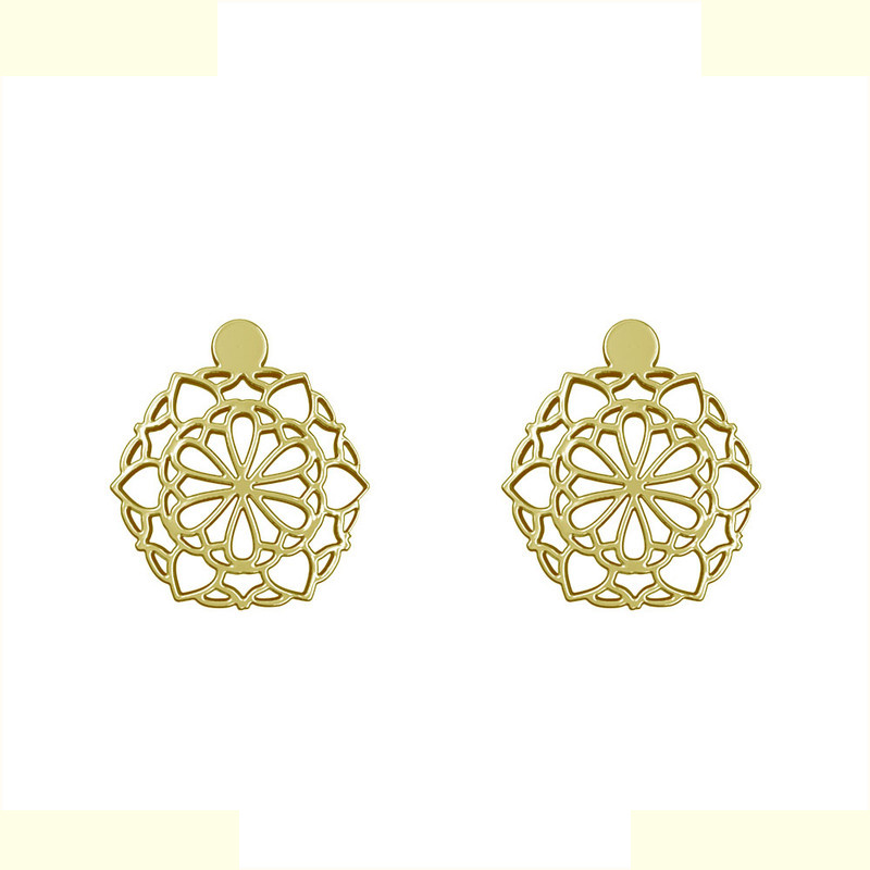 گوشواره طلا 18 عیار زنانه مدوپد مدل گل کد GA1-13053