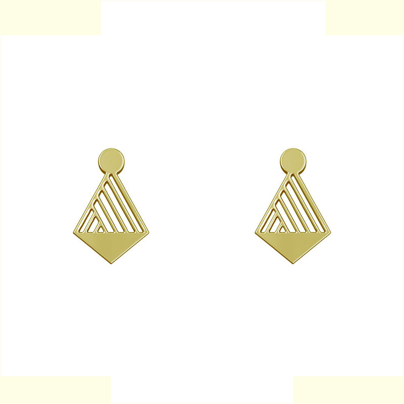 گوشواره طلا 18 عیار زنانه مدوپد مدل لوزی کد GA1-13058