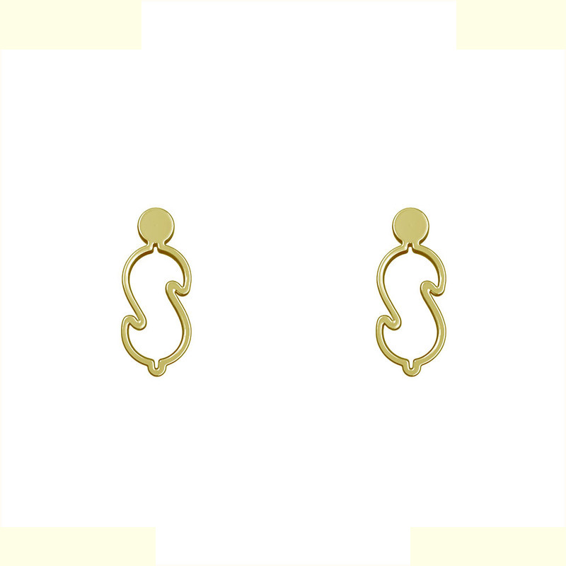 گوشواره طلا 18 عیار زنانه مدوپد مدل هندسی کد GA1-13060