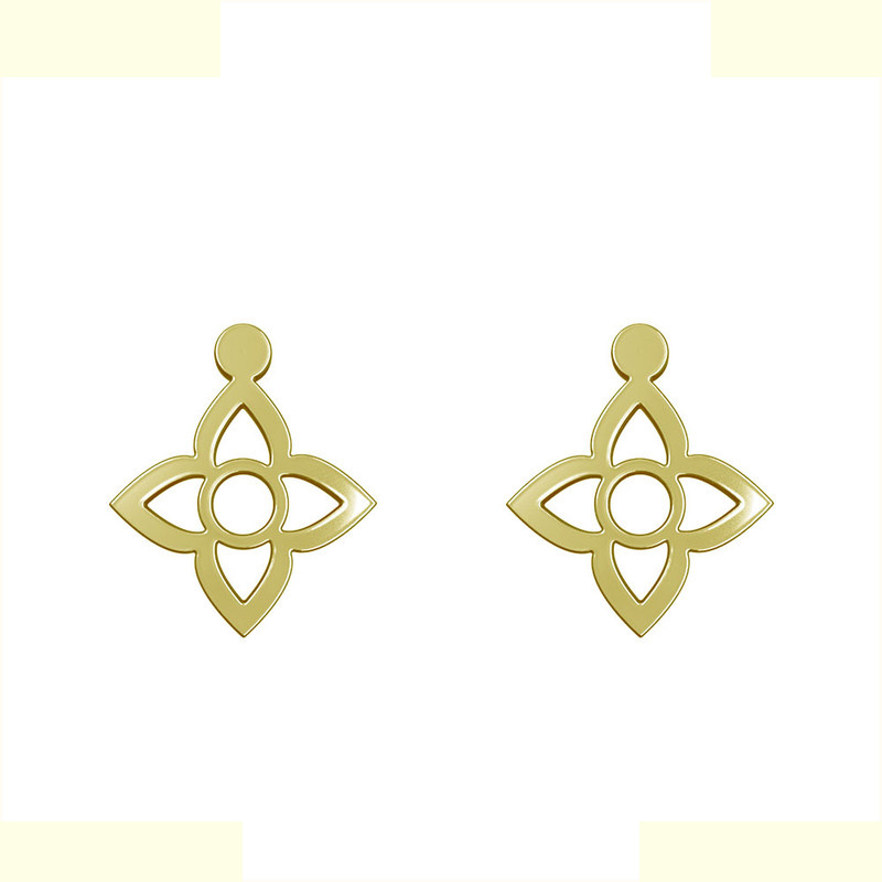 گوشواره طلا 18 عیار زنانه مدوپد مدل گل کد GA1-13062