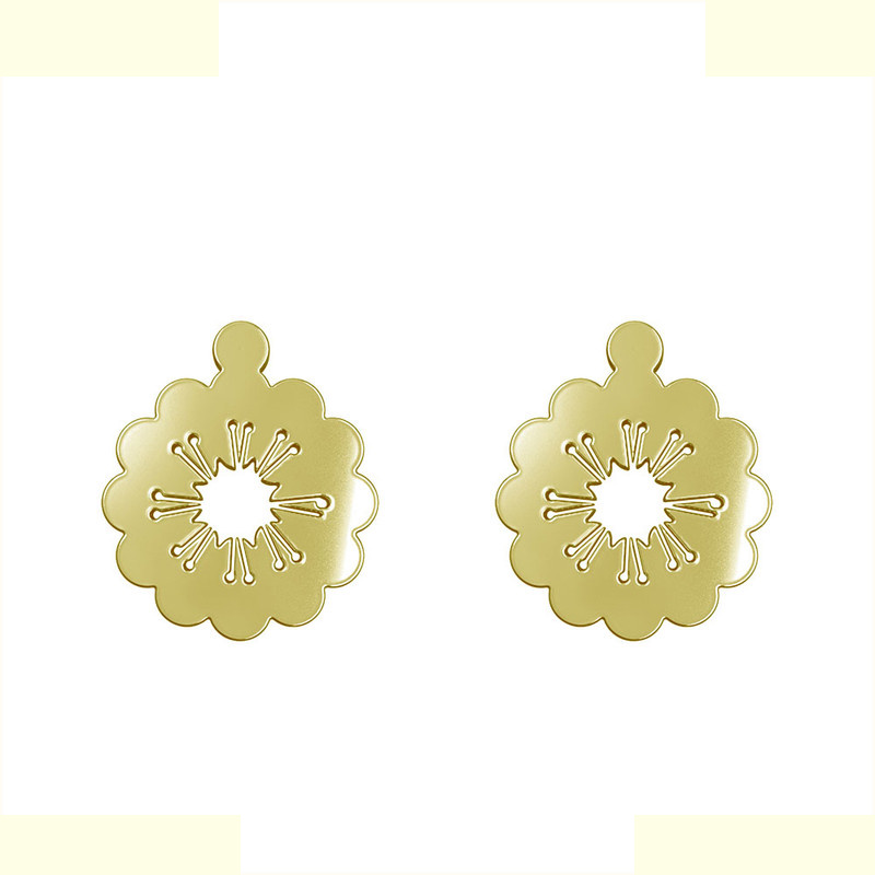 گوشواره طلا 18 عیار زنانه مدوپد مدل گل کد GA1-13065