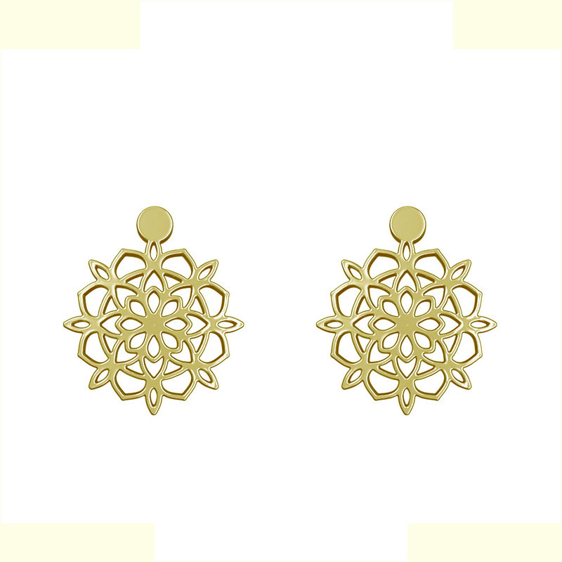 گوشواره طلا 18 عیار زنانه مدوپد مدل اسلیمی کد GA1-13075