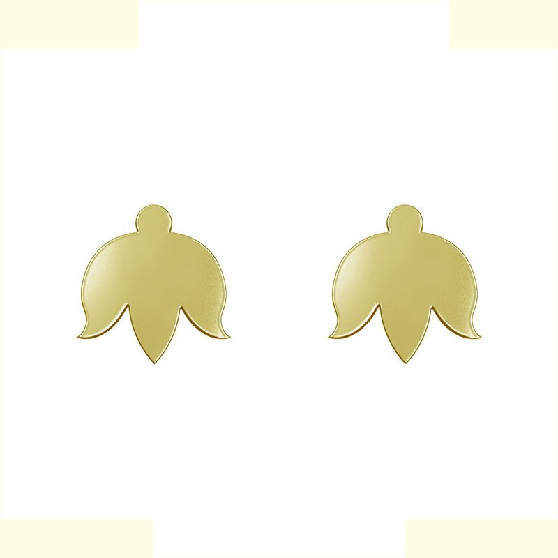 گوشواره طلا 18 عیار زنانه مدوپد مدل گل کد GA1-13086