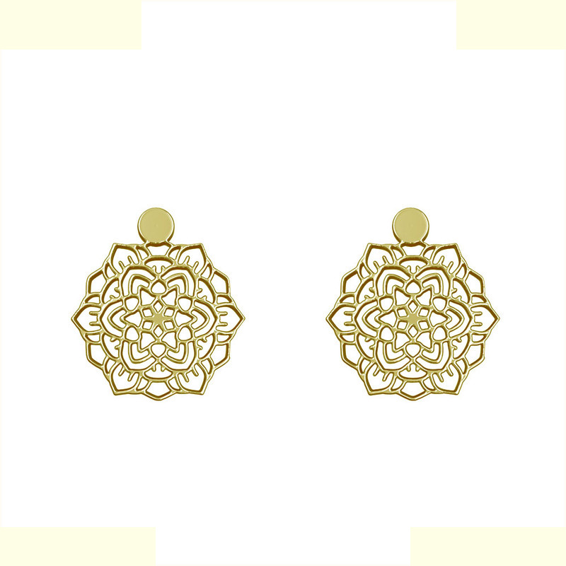 گوشواره طلا 18 عیار زنانه مدوپد مدل اسلیمی کد GA1-13094