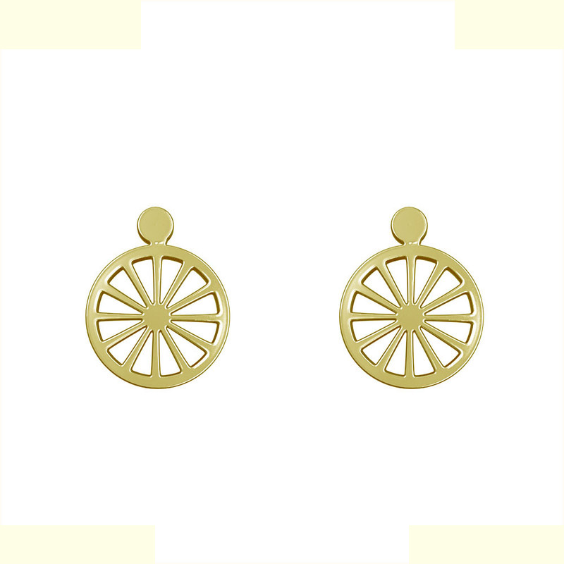گوشواره طلا 18 عیار زنانه مدوپد مدل چرخ کد GA1-13103