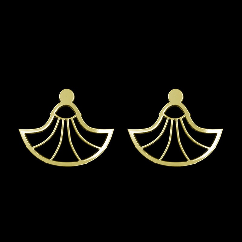 گوشواره طلا 18 عیار زنانه مدوپد مدل هندسی کد GA1-13106