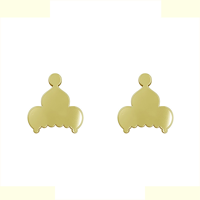 گوشواره طلا 18 عیار زنانه مدوپد مدل هندسی کد GA1-13110