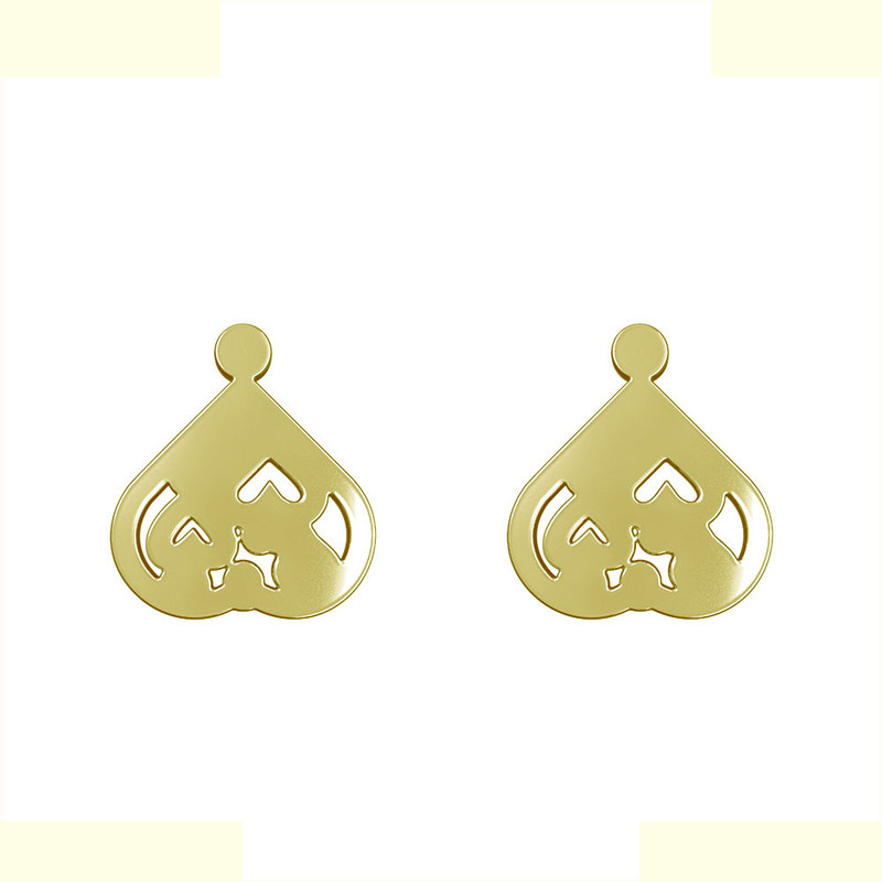 گوشواره طلا 18 عیار زنانه مدوپد مدل قلب کد GA1-13119