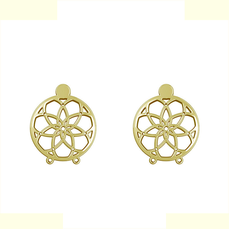 گوشواره طلا 18 عیار زنانه مدوپد مدل اسلیمی کد GA1-13130