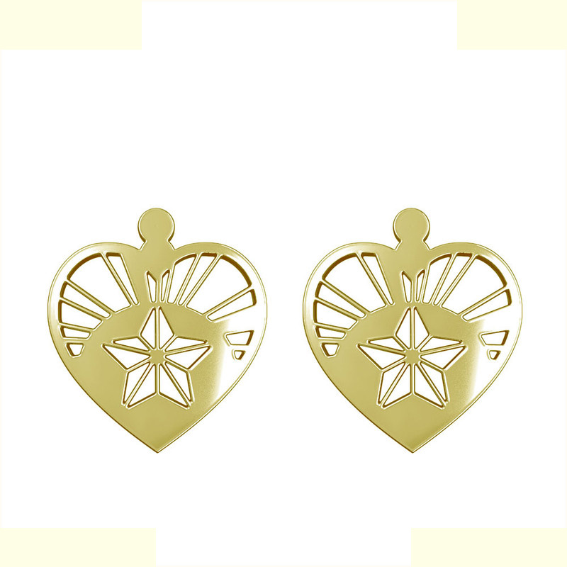 گوشواره طلا 18 عیار زنانه مدوپد مدل قلب کد GA1-13131