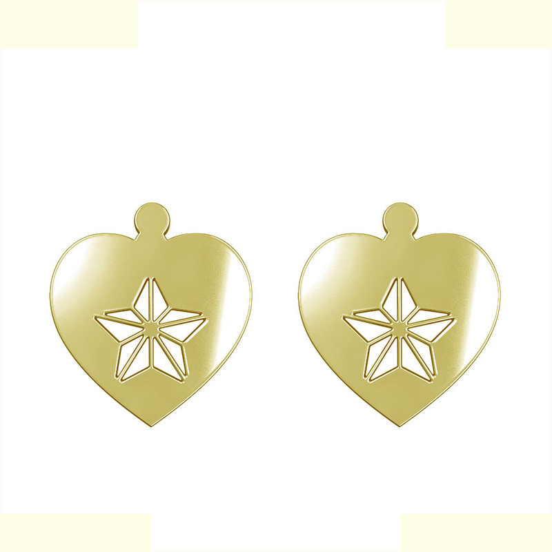 گوشواره طلا 18 عیار زنانه مدوپد مدل قلب کد GA1-13132