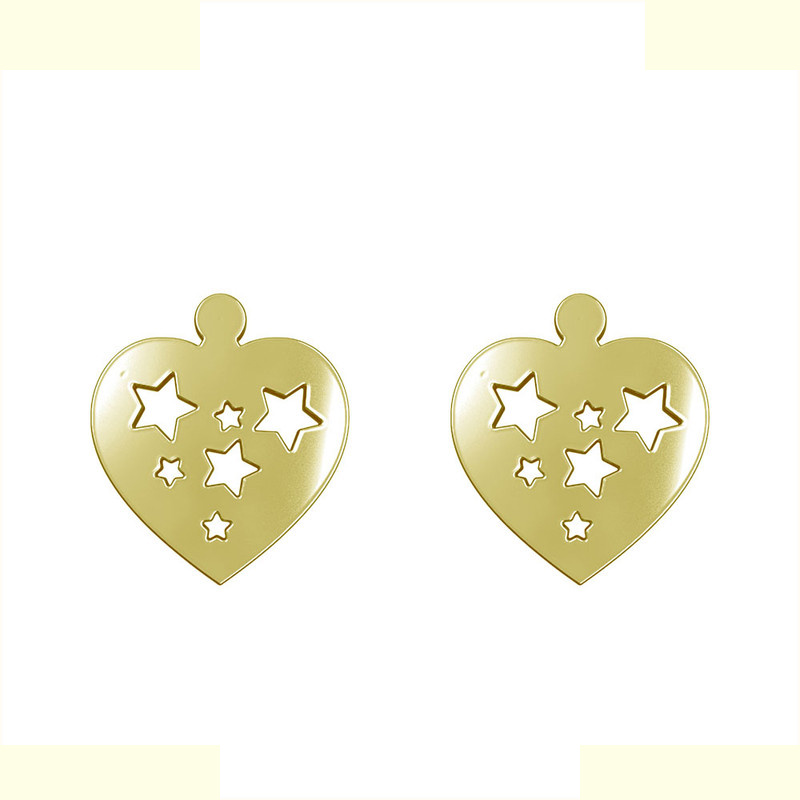 گوشواره طلا 18 عیار زنانه مدوپد مدل قلب کد GA1-13134