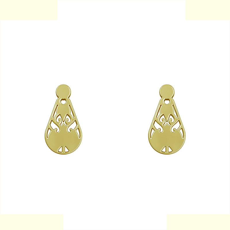 گوشواره طلا 18 عیار زنانه مدوپد مدل هندسی کد GA1-13141