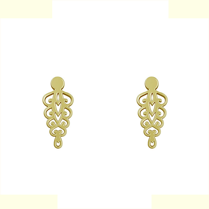 گوشواره طلا 18 عیار زنانه مدوپد مدل هندسی کد GA1-13165