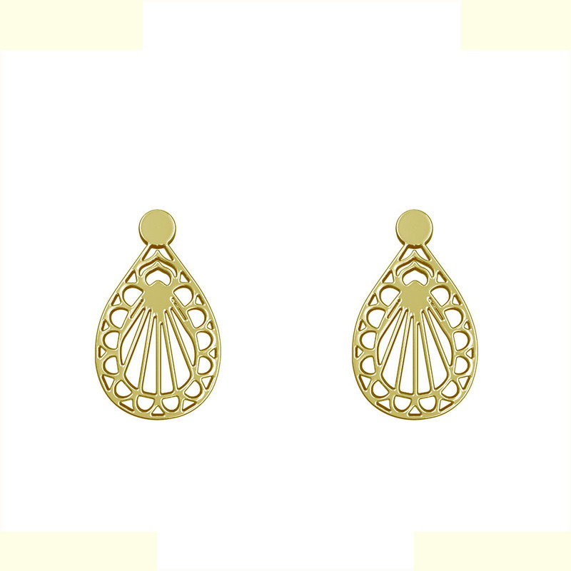 گوشواره طلا 18 عیار زنانه مدوپد مدل هندسی کد GA1-13175