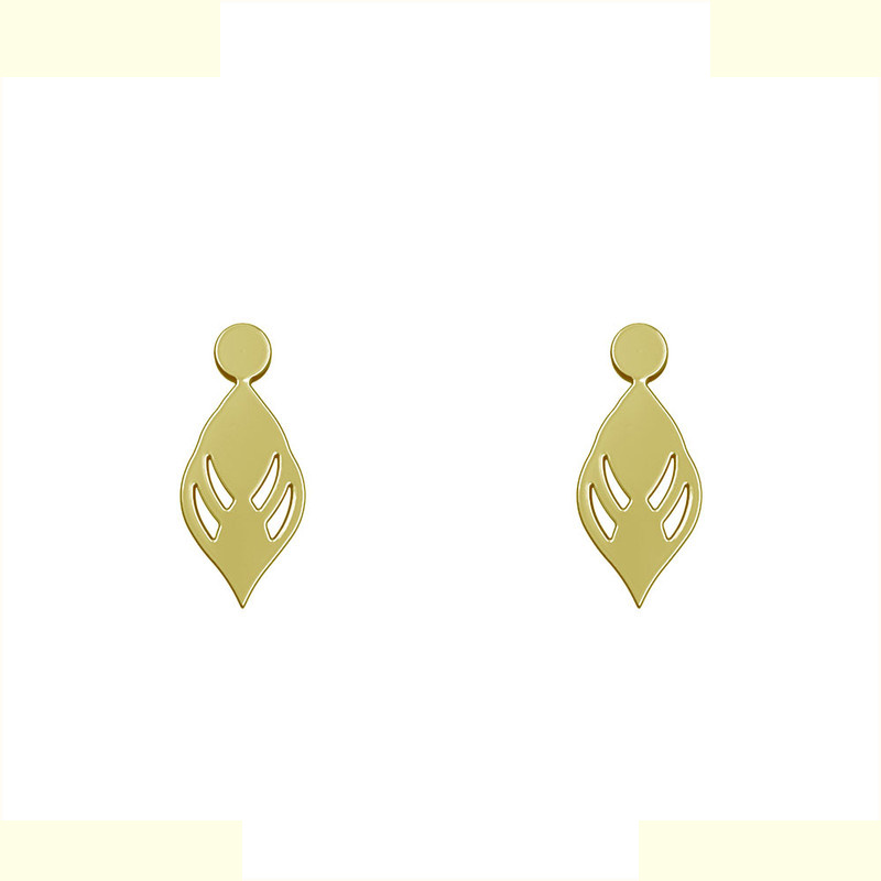 گوشواره طلا 18 عیار زنانه مدوپد مدل هندسی کد GA1-13208