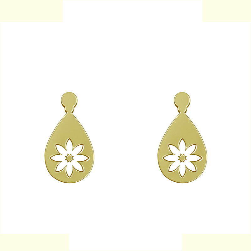 گوشواره طلا 18 عیار زنانه مدوپد مدل گل کد GA1-13213