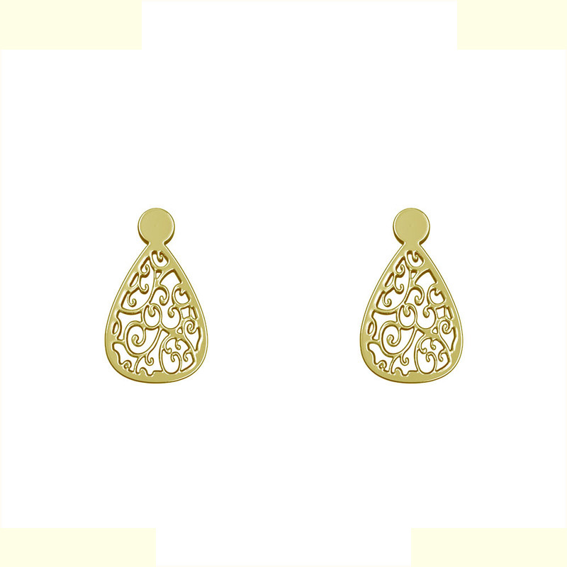 گوشواره طلا 18 عیار زنانه مدوپد مدل هندسی کد GA1-13221