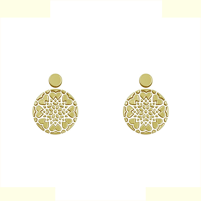 گوشواره طلا 18 عیار زنانه مدوپد مدل هندسی کد GA1-13226