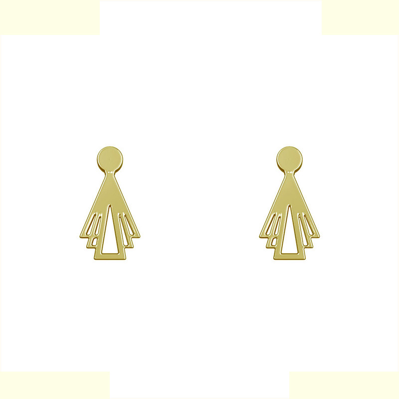 گوشواره طلا 18 عیار زنانه مدوپد مدل هندسی کد GA1-13228