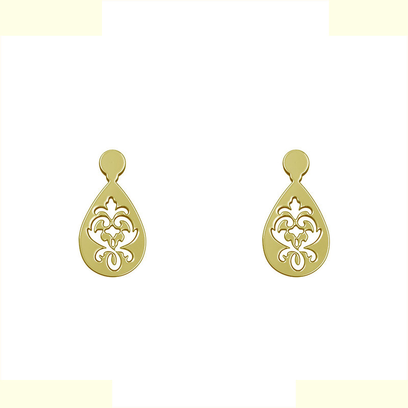 گوشواره طلا 18 عیار زنانه مدوپد مدل هندسی کد GA1-13230