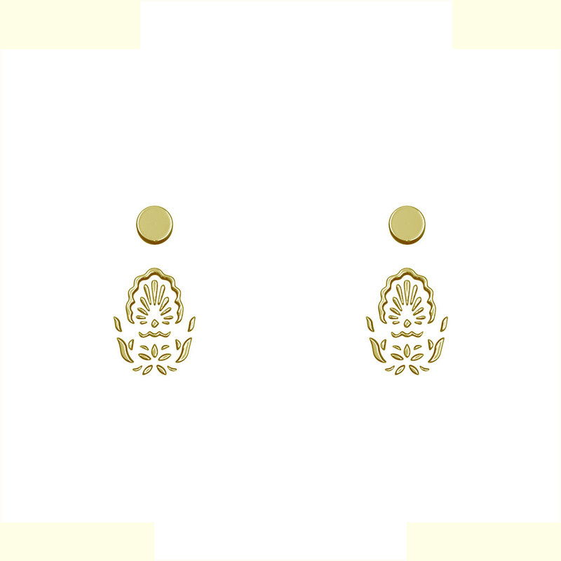 گوشواره طلا 18 عیار زنانه مدوپد مدل هندسی کد GA1-13231