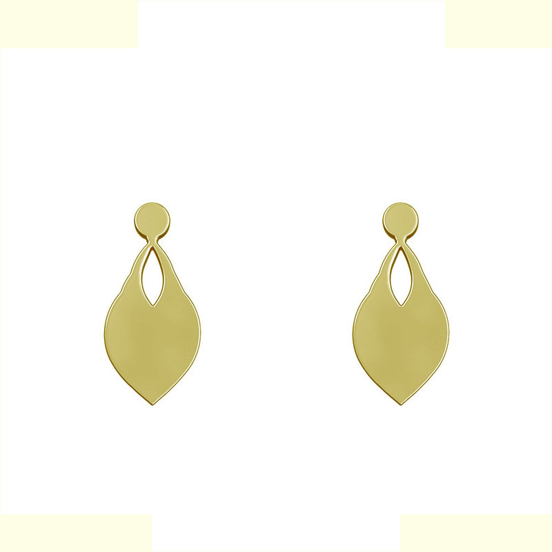 گوشواره طلا 18 عیار زنانه مدوپد مدل هندسی کد GA1-13251