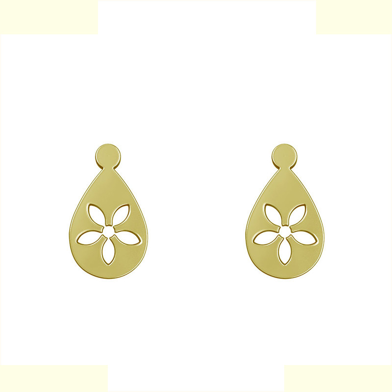 گوشواره طلا 18 عیار زنانه مدوپد مدل گل کد GA1-13260