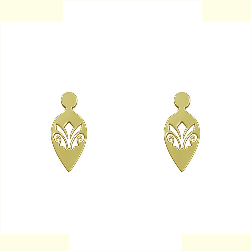 گوشواره طلا 18 عیار زنانه مدوپد مدل هندسی کد GA1-13267