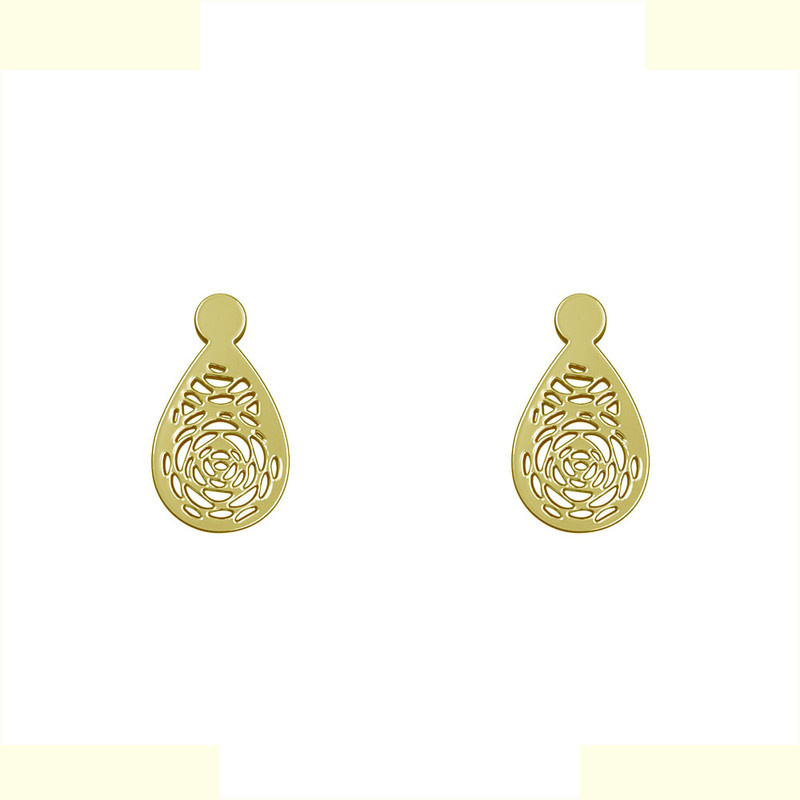 گوشواره طلا 18 عیار زنانه مدوپد مدل هندسی کد GA1-13269