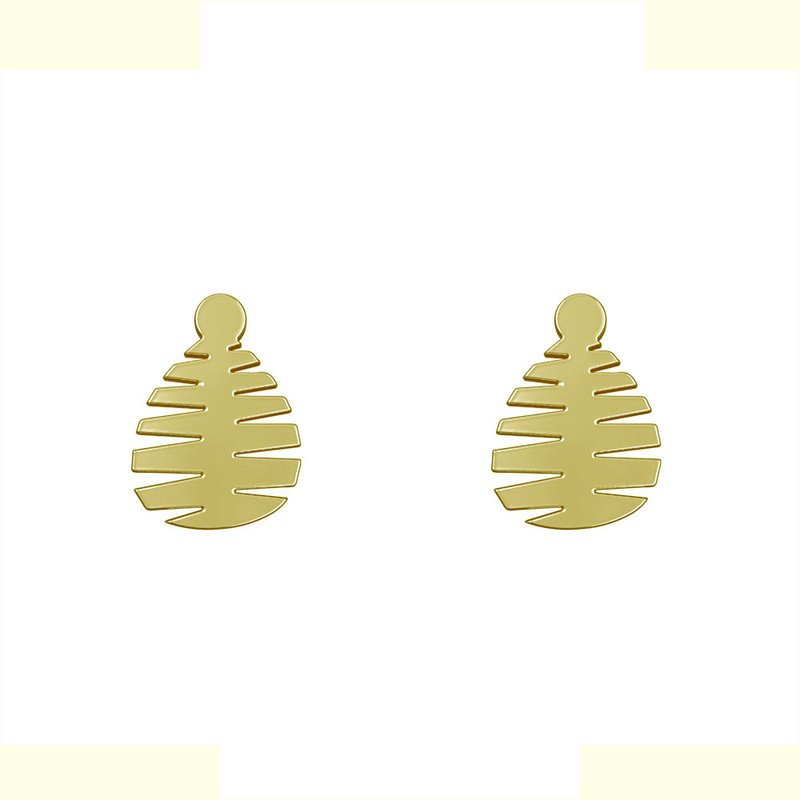 گوشواره طلا 18 عیار زنانه مدوپد مدل هندسی کد GA1-13272