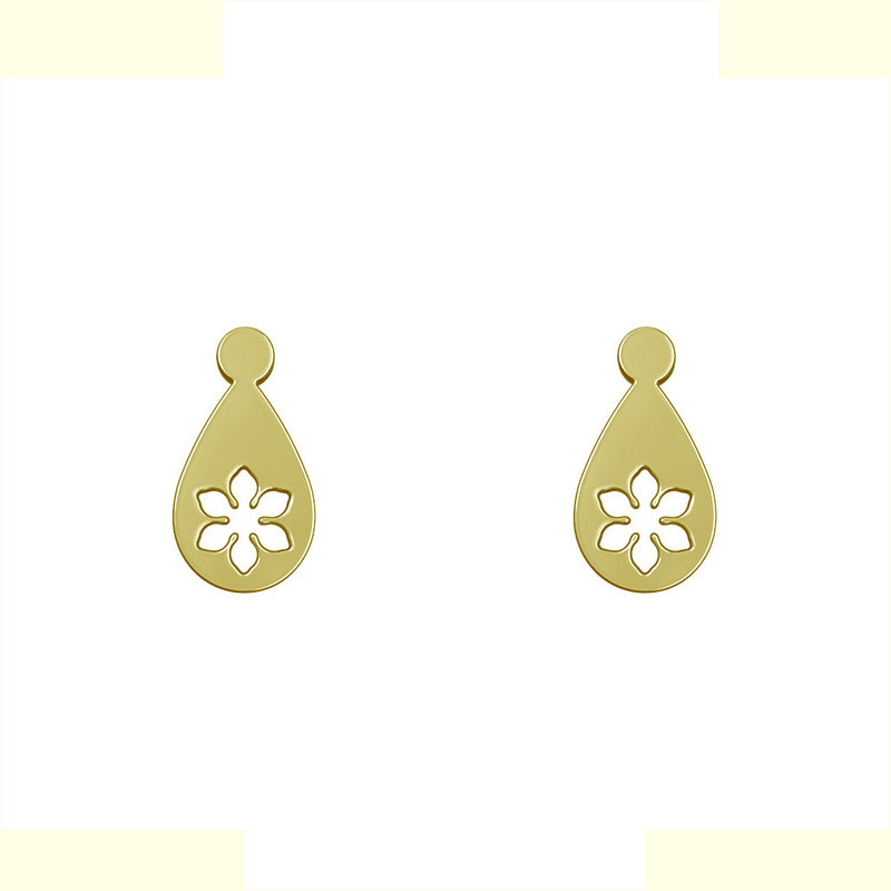 گوشواره طلا 18 عیار زنانه مدوپد مدل هندسی کد GA1-13301