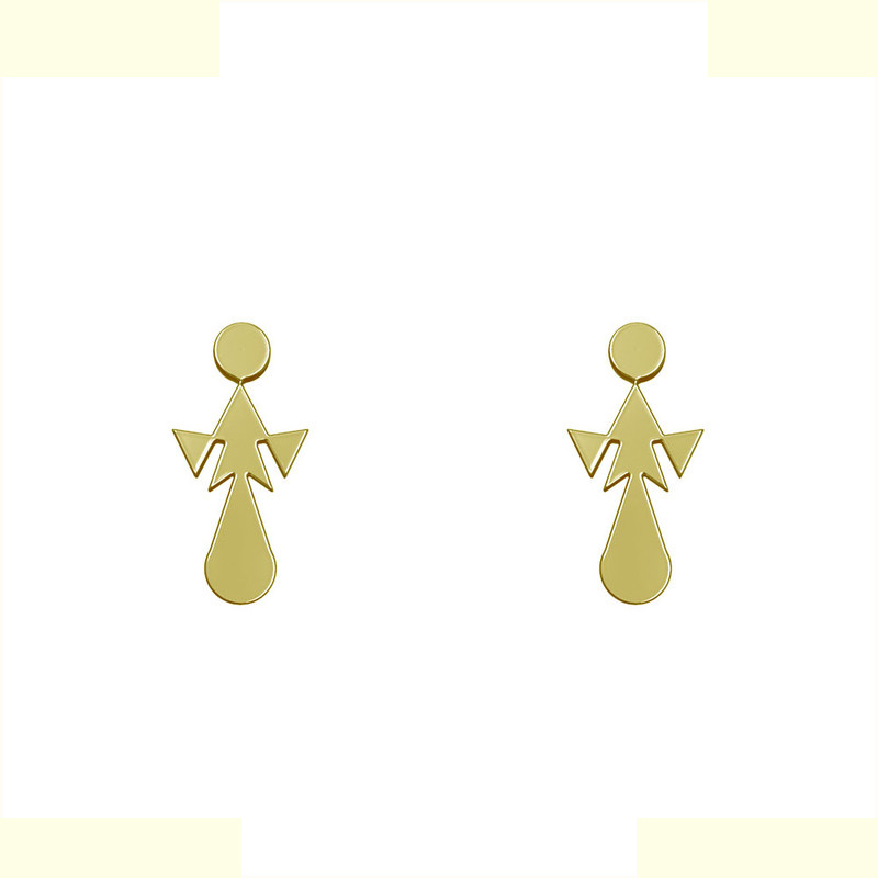 گوشواره طلا 18 عیار زنانه مدوپد مدل هندسی کد GA1-13302