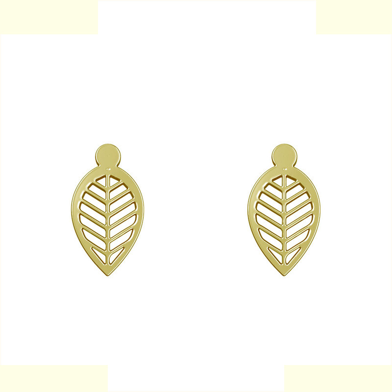 گوشواره طلا 18 عیار زنانه مدوپد مدل برگ کد GA1-13303