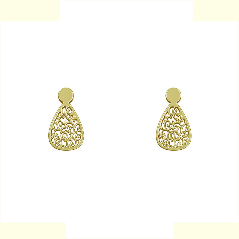 گوشواره طلا 18 عیار زنانه مدوپد مدل هندسی کد GA1-13341