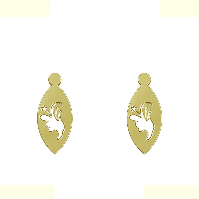 گوشواره طلا 18 عیار زنانه مدوپد مدل هندسی کد GA1-13344