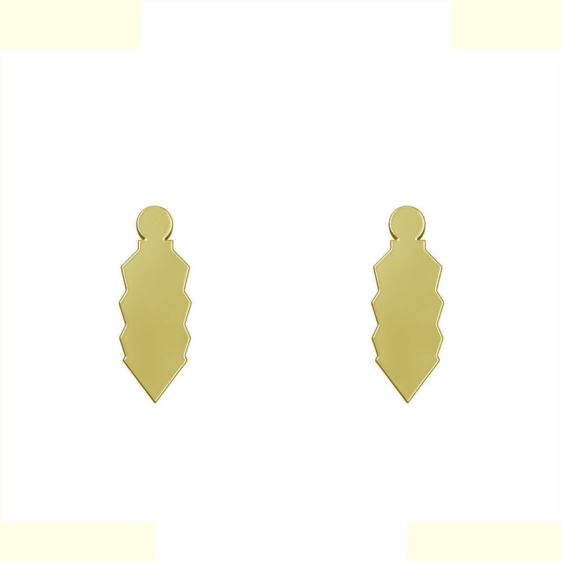 گوشواره طلا 18 عیار زنانه مدوپد مدل هندسی کد GA1-13347