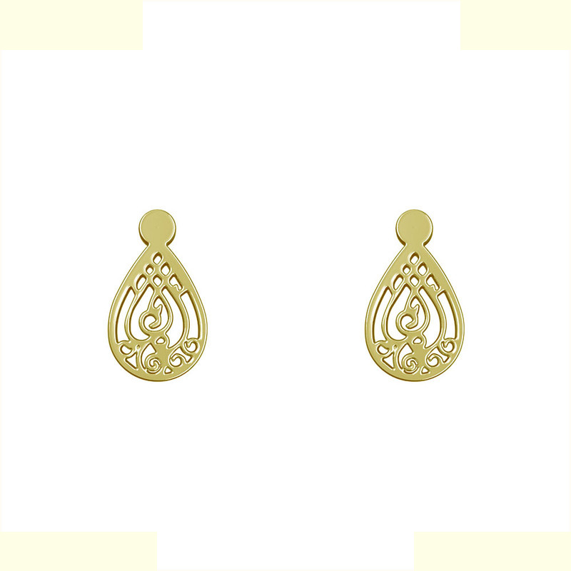 گوشواره طلا 18 عیار زنانه مدوپد مدل هندسی کد GA1-13350