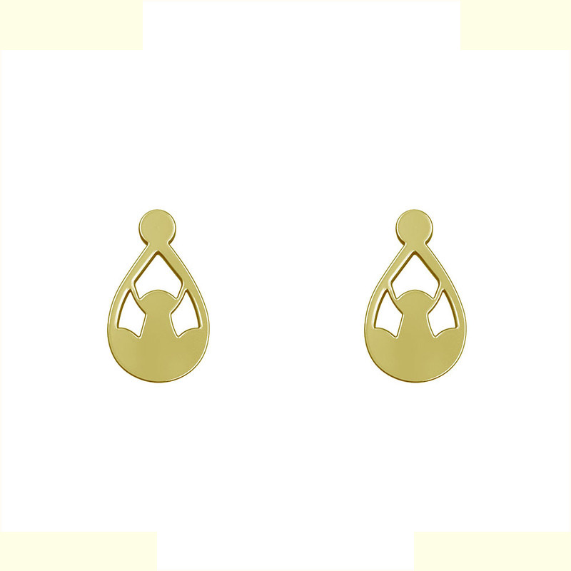 گوشواره طلا 18 عیار زنانه مدوپد مدل هندسی کد GA1-13374