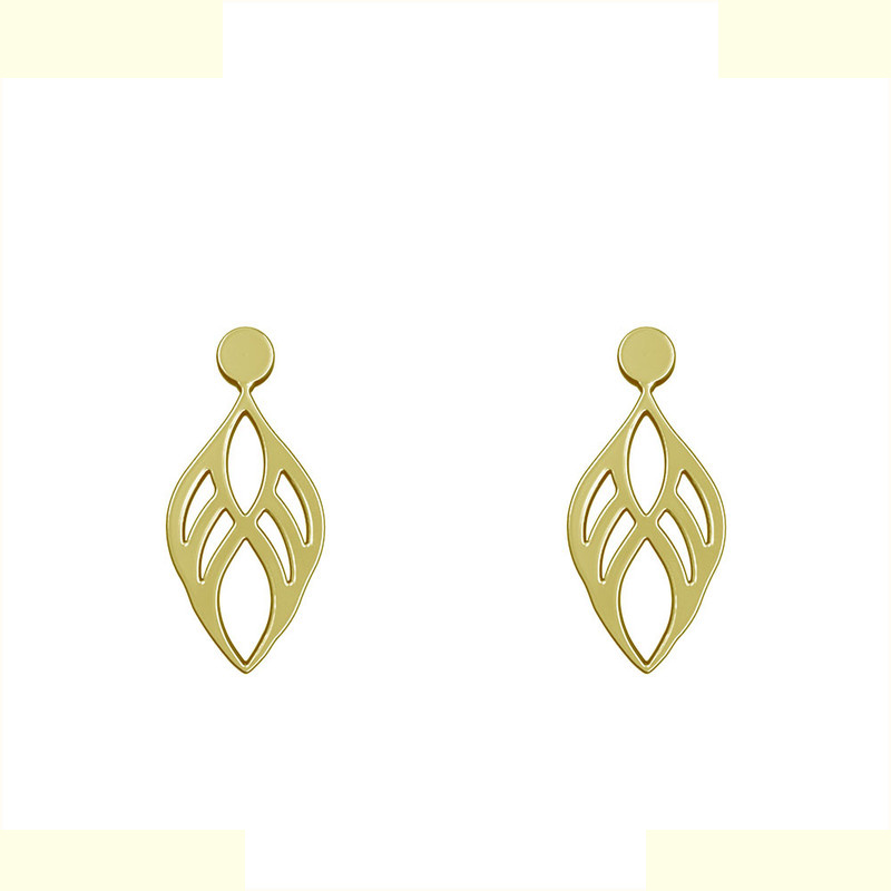 گوشواره طلا 18 عیار زنانه مدوپد مدل هندسی کد GA1-13390