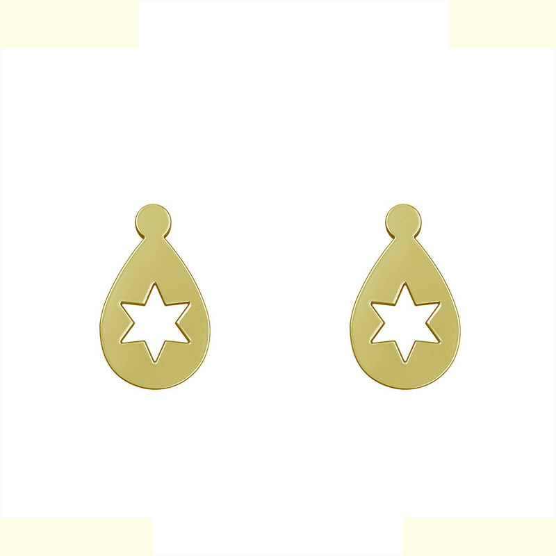 گوشواره طلا 18 عیار زنانه مدوپد مدل ستاره کد GA1-13398