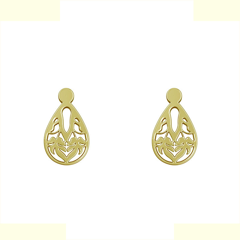 گوشواره طلا 18 عیار زنانه مدوپد مدل هندسی کد GA1-13406