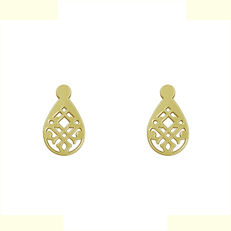 گوشواره طلا 18 عیار زنانه مدوپد مدل هندسی کد GA1-13407