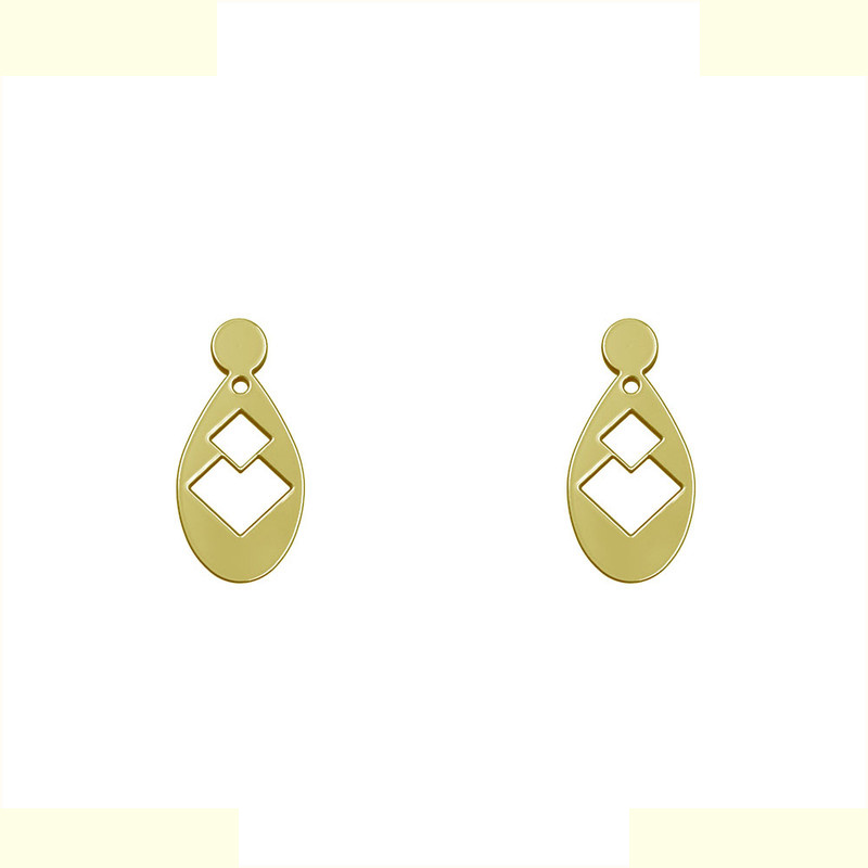 گوشواره طلا 18 عیار زنانه مدوپد مدل هندسی کد GA1-13410